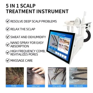 5 in 1 Desktop ABS Scalp Massage and Hair Loss Treatment Device with Comparison Mode