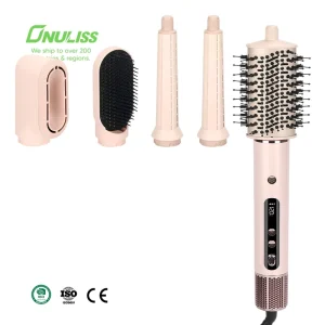 5 in 1 Hair Dryer Brush Straightener Auto Rotating Curler Multi Styler with Volumizer Blow Dryer Hair Tools for Styling