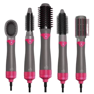 5 in 1 Hair Straightener Comb Hot Air Brush Hair Curler Hair Dryer Curling Wand Roller Beauty Styling Tools