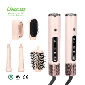 5 in 1 Hair Styler Professional Hot Air Brush Interchangeable Attachments Hair Dryer Curler Straightener Ionic Multi Styler
