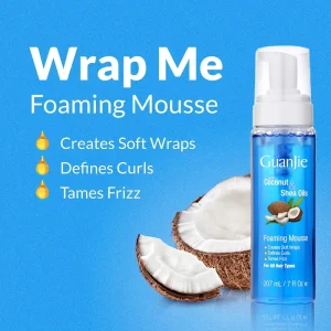5 in 1 Mousse Coconut Shea Oil Wrap Me Foaming Mousse Curl Mousse Strong Hold Edge Gel Hair Styling Product