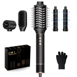 5 in 1 Professional Hair Styling Tools Multi Styler Auto Curling Iron Blow Dryer Set