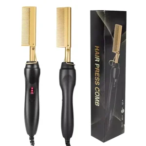 500 Degrees Flat Iron Heated Hotcombs and Curlin Private Label Fast Hair Straightener Pressing Electric Hot Comb