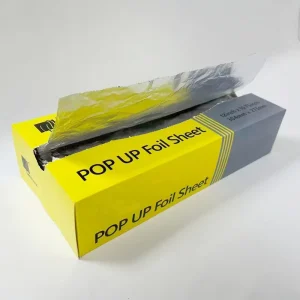 500 Sheets 304x273mm Food Aluminum Foil Sheets Pre Cut Embossed Pop Up for Drive Thru Fast Food Takeout Packaging Soft Temper