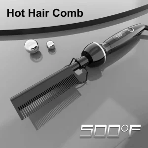 500F Professional Electric Hot Comb for African Hair & Wigs LCD Ceramic Anti-Scald Hair Straightener Comb Bulk