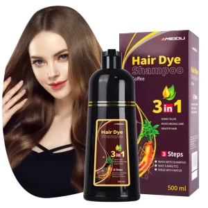 500ml Ready to Ship Magic Natural Dark Brown Coffee Dye Hair Color Shampoo for Covering White Hair