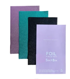 5inch X8 Inch Embossed Salon Pre Cut 13micron Alloy8011 Soft Temper 45 Sheets 100% QC Tested 3 Colors Custom Brand Foil