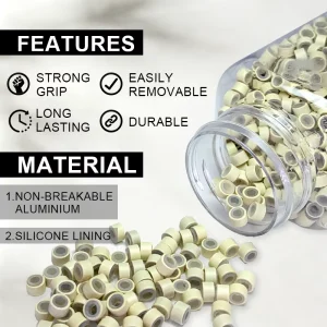 5mm Blonde Strong Hold Silicone Hair Extension Beads for Braiding