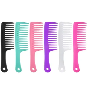 6 Colors ABS Oil Hair Comb Portable Wide Tooth Hair Comb Fashionable Common Comb for Home Use