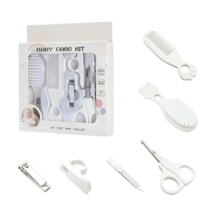 6 Piece Baby Grooming Kit Infant Safety Care Set with Hair Brush Comb Nail Clipper Scissors Baby Essentials Kit for Newborn