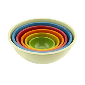 6 Piece Multi Color Nested Melamine Mixing Bowl Set Plastic Salad Bowls Bowl Suite 6 Pcs in One Set Customized All season Carton