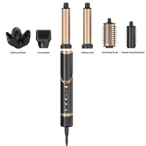 6 in 1 Hair Styler Hair Dryer Set Drying Hot Air Brush Comb Auto Iron Curler Styling Multi Hair Dryer Brush