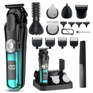 6 in 1 Hair Trimmer Set Professional Rechargeable Men Hair Clippers Home Haircut for Face Beard Body Nose Ear Trimmer