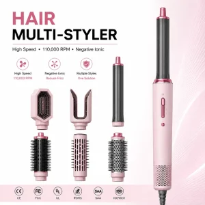 6 in 1 Multi Hair Styler Dryer Brush 110 000 RPM High Speed Negative Ionic Multi purpose Hair Care Styling Products