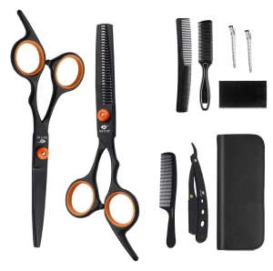 6-inch Hairdressing Scissors Kit Household Hair Beauty Tools with Comb Stainless Steel Thinning Shears Barber Scissors Set