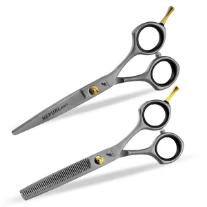 6.0 Inch Matte Finish JP440C Cutting Thining New Fashion Design Beauty Barber Scissors High Quality Hair Scissors HS-991