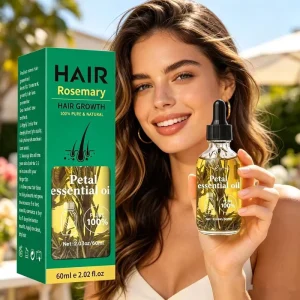 60ml Rosemary Essential Oil Anti Frizz Smoothing Repair Dry Damaged Hair Moisturizing Body Massage Oil for Women