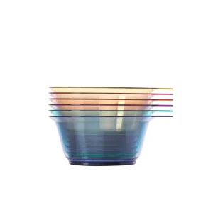 6PCS Colorful Transparent As Plastic 380ml Hair Dyeing Bowl Set for Color Mixing