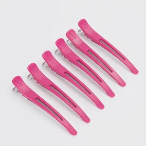 6pcs Set Black Holding Hair Styling Clip Flat Duck Mouth Rubber Hair Clips Pro Salon Hairdressing Cutting Hairpin Accessories
