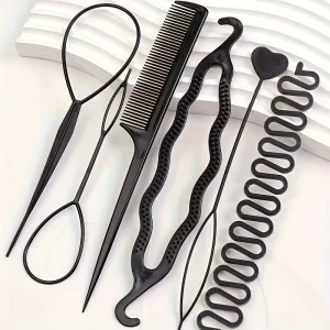 6pcs set Hair Styling Tool Set Women Resin Non Textile Weaving Hair Decor Accessories