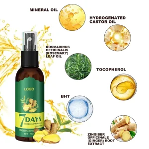 7 Days Ginger Hair Growth Essential Oil Products Anti Hair Loss Serum Fast Growing Nourish Soften Scalp Repair Damaged Hair Care
