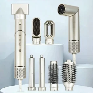 7 in 1 Ionic Professional Hair Styler Set High Speed Motor Drying Curling Smoothing Volumizing Hotel Use