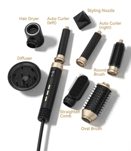 8 In 1 Hair Styler Professional Hair Dryer Straightener Auto Wrap Curler Multi Styling Tools With Ionic Function