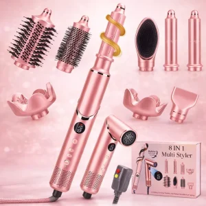 8 in 1 Ionic Hair Styler Set 110000rpm BLDC Multifunctional Replaceable Straightening Curling Iron Hair Dryer Multi Styler