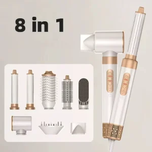 8 in 1 Multifunctional Hot Air Styler Ionic Hair Dryer Set Automatic Curling Iron Brush Blow Dryer Hot Comb Salon Styling Tools