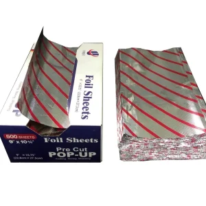 9* 10.75” Pop Up Color Box Food Grade Soft Embossed Hairdressing Aluminium Foil Sheets Color Printing Metal Foil Pop Foil