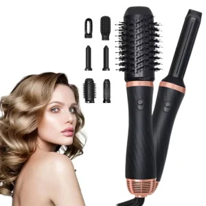 Adjustable 6 in 1 Electric Hair Dryer Brush Hot Air Styler Salon Straightening Curling Portable Blow Dryer Styling Tools Set