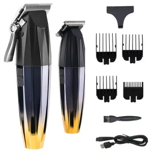 Adjustable Cordless Professional T Blade Trimmer Barber Hair Cut Machine Rechargeable Electric Hair Clippers for Men