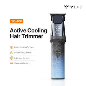 Advanced Electric Hair Clipper Trimmer Active Cooling 3 Speed LED Display Cordless 3000mAh Ceramic Rechargeable for Barber Home