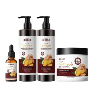 Aiooce Hair Care Mask Solution Serum Moisturizing Ginger Shampoo and Hair Conditioner Hair Care Set