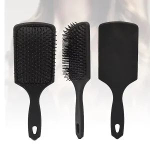 Air Hair Paddle Hair Brush in Black Color Paddle Cushion Hairbrush for Scalp Massage