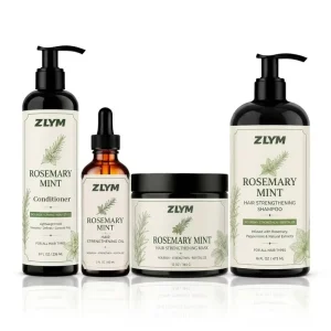All Hair Types Rosemary Mint Set 5Pcs Shampoo Conditioner Mask Scrub Oil Nourish ZLYM