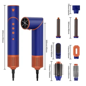 All In One High Speed Hairdressing Kit 7 In 1 Electric Hot Air Brush Automatic Airflow Wave Curler Gift Set