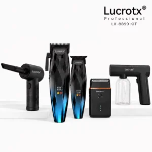 All in One Professional 5 in 1 Barber Kit Hair Clipper Trimmer Shaver Spray Bottle and Turbo Fan with Handheld