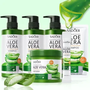 Aloe Vera Plant Extract Natural Organic Shower Set Hair Shampoo and Conditioner Repair Hair Mask Personal Care Products