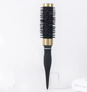 Aluminum Nylon Round Hairbrush With Plastic Handle