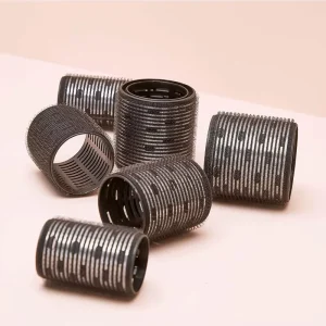 Aluminum Thermal Nylon Hair Rollers Set Multiple Sizes Black Self Grip Hair Rollers for Hair Beauty Salon
