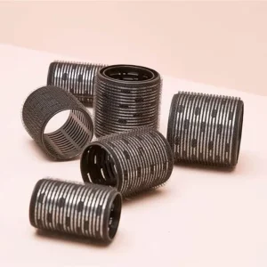 Aluminum Thermal Nylon Hair Rollers Set Multiple Sizes Black Self Grip Hair Rollers for Long and Short Hair