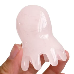 Amber Octopus Shaped Resin Massage Comb Thick Wide Toothed 15 20cm for Hair Care & Meridian Unblock Beauty Wellness