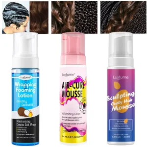 Anti Frizz Wrap Foam Lotion Hair Styling Foam Volumizing Curly Braiding Mousse for Protective Styles