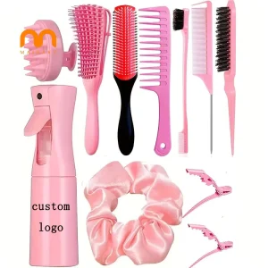 Anti Static Hair Styling Comb Set Salon Supplies with Plastic Handle Laser and Ionic Type Manufactured Makeup Comb