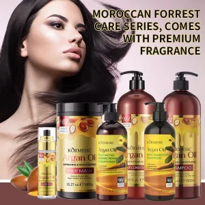 Argan Oil 2-in-1 Hair Mask Shampoo and Hair Care Essential Oil Set Moisturizing Anti-Dandruff