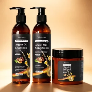 Argan Oil Hair Care Set Shampoo Conditioner Anti Dandruff Natural Professional Hair Mask for Women Hair Growth Oil