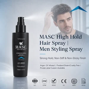 Argan Oil Infused High Hold Hair Spray Paraben Gluten Cruelty Free Men Hair Styling Mist OEM ODM