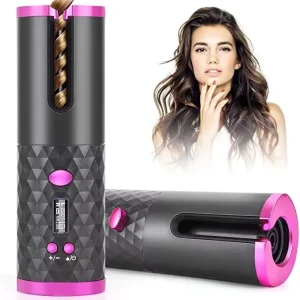 Automatic Rotating Cordless Ceramic Hair Curler USB Rechargeable Automatic Curling Iron LED Display Temperature Wave Portable