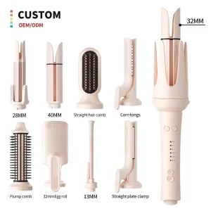Automatic Rotating Hair Curling Iron Professional Hair Rollers Set Curlers Woman Portable 9 in 1 Interchangeable Hair Curler